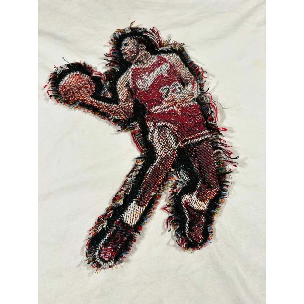 Team Us Sports Club Michael Jordan Shirt Mens Large White Tapestry  Woven